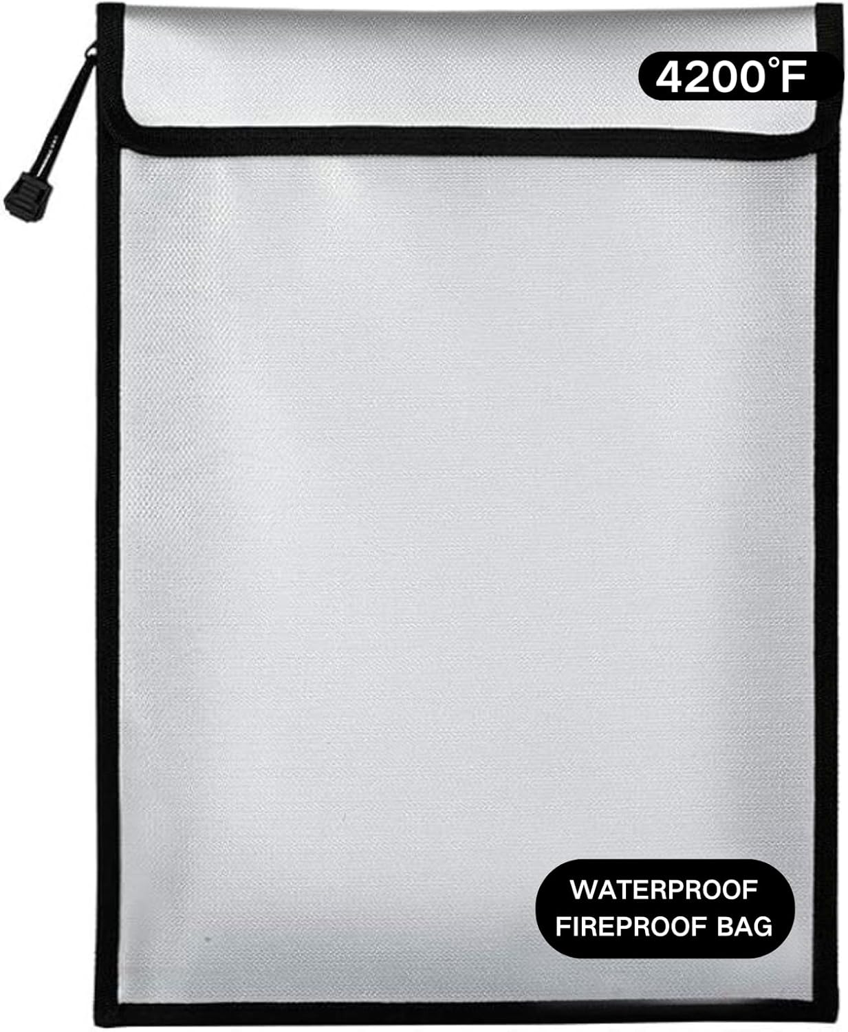 Fireproof Document Bag – Waterproof Fireproof Money Bag for Cash with Zipper, Fireproof Pouch for Important Document Storage | Fireproof Bags for Documents,Money (Silver Gray, Inside Size 15“ x 11")