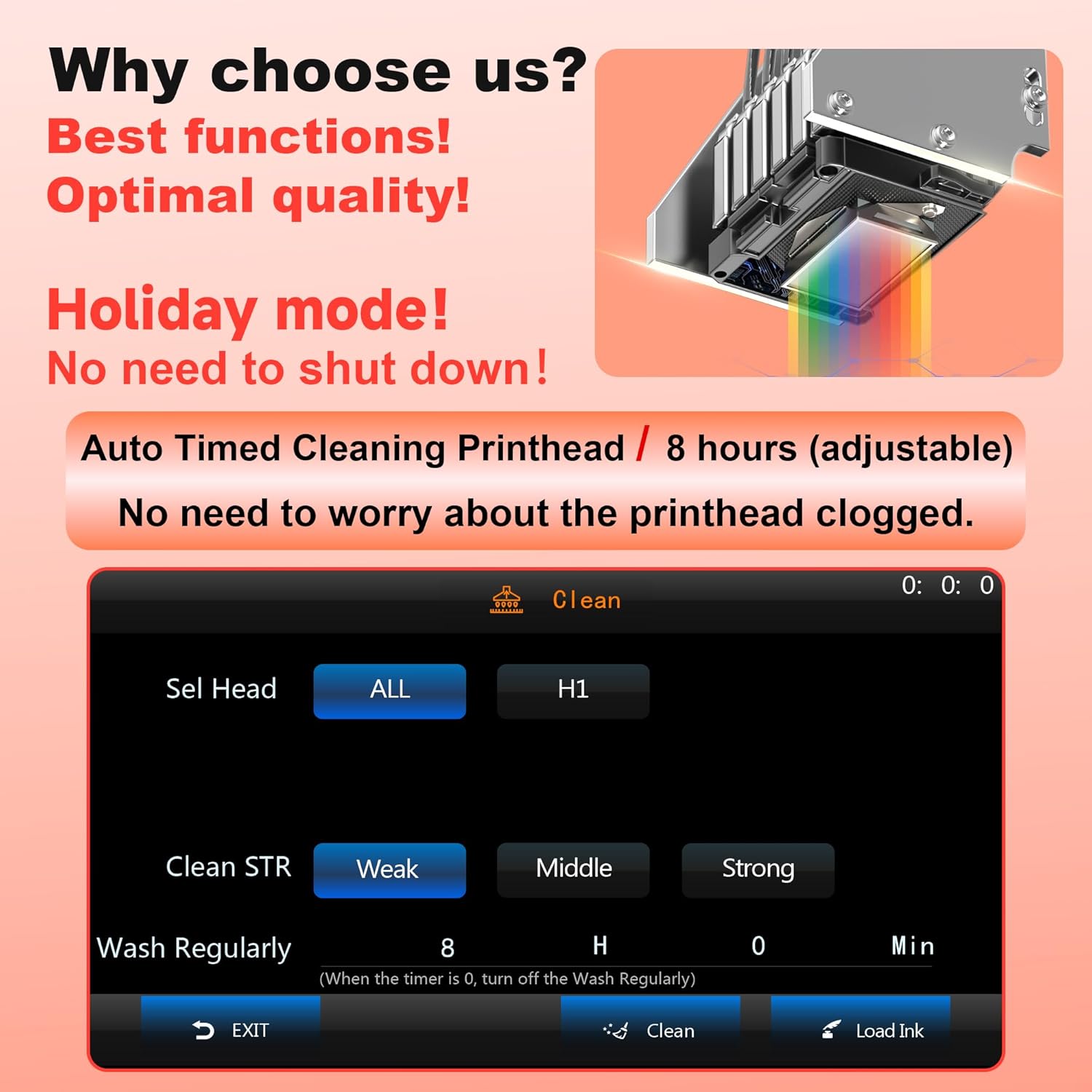 MZK A3 Plus DTF Printer XP600 Doubled-Speed,13+" DTF Film,Built-in Holiday Automatic Timed Cleaning Printhead,LED Multi-Function Fouch Screen,Film Cutter,White Ink Circulation,Gift Ink 2 Year