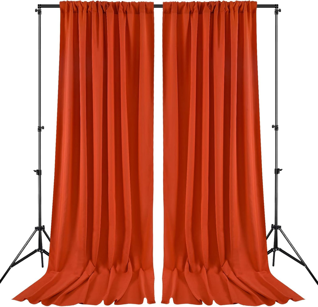 Rust Backdrop Curtains 10ft x 10ft Polyester Photo Backdrop Drapes for Birthday Party Stage Window Supplies Decorations