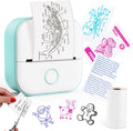 Memoking Sticker Printer - Mini Thermal Sticker Printer, T02 Inkless Pocket Label Maker, Bluetooth Portable Photo Printer, Instant Print Perfect for Students School Supplies,Flashcards, Journals