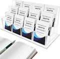 Vertical Business Card Holder, Acrylic Business Card Display, Clear Desktop Business Card Stand for Exhibition, Home & Office Clear 3 Tiers 12 Slots