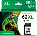 Printer Ink 62 XL 62XL Envy 7645 for 62 XL Black Ink Cartridge Ink 62 62XL Ink Cartridges Black HP62 HP62BK with ENVY 5540 5544 5545 5642 5660 5664 7640 7645, OfficeJet 200 250 258 5740 5745 5746 8040