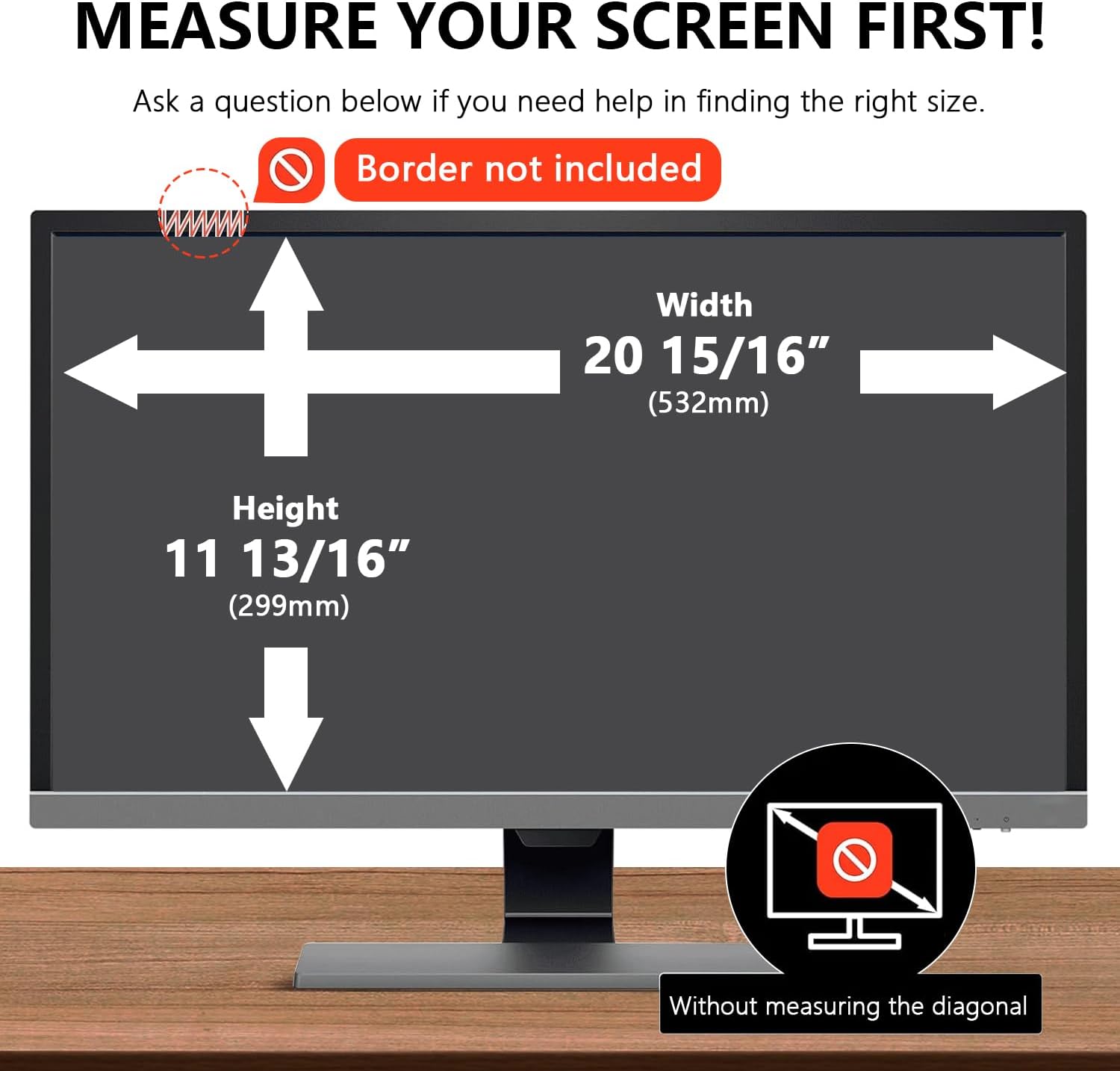 【2-Pack】24 Inch Computer Privacy Screen for 16:9 Monitors with Anti-Spy Anti-Glare Filter, Blue Light Blocking & Eye Protection, Removable Anti-Scratch HD Clarity Screen Protector