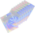 100 Pack Holographic Resealable Plastic Bags for Food Storage, Zipper Bags with Clear Front Window, Packaging Pouch for Small Business (100 Pack, 3.6x6.4 inch)