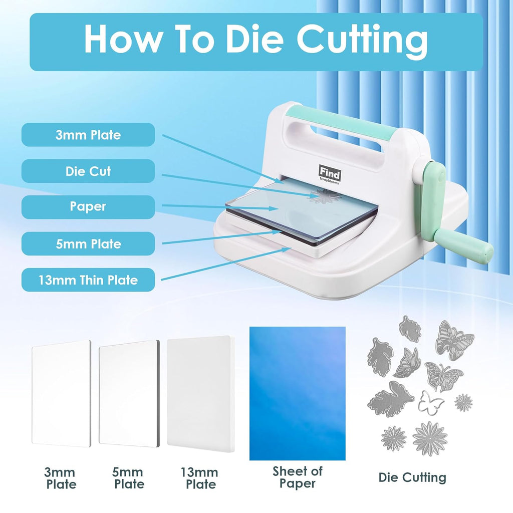 Manual Die Cutting Machine,Embossing Machine for Card Making Crafting, 6" Openning