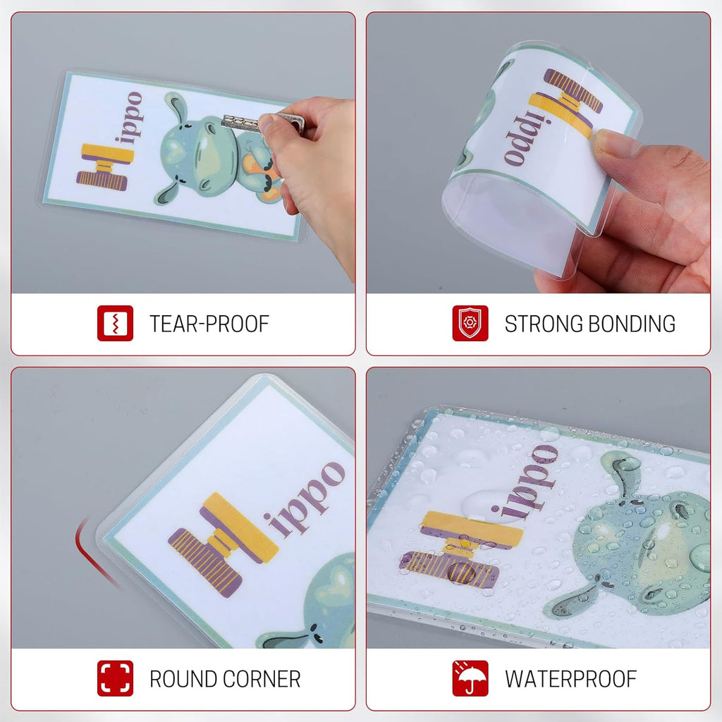 CAREGY 200 Count Thermal Laminating Pouches, 5 Mil, 2.4x4.25 Inch Laminate Business Cards, ID Card Size,Round Corner, Ideal Office or School Supplies