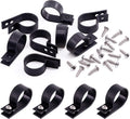 Swpeet 60 Pack Black 1 Inch Nylon Plastic R-Type Cable Clips Clamp Kit, Nylon Screw Mounting Cord Fastener Clips with 60 Pack Screws for Wire Management