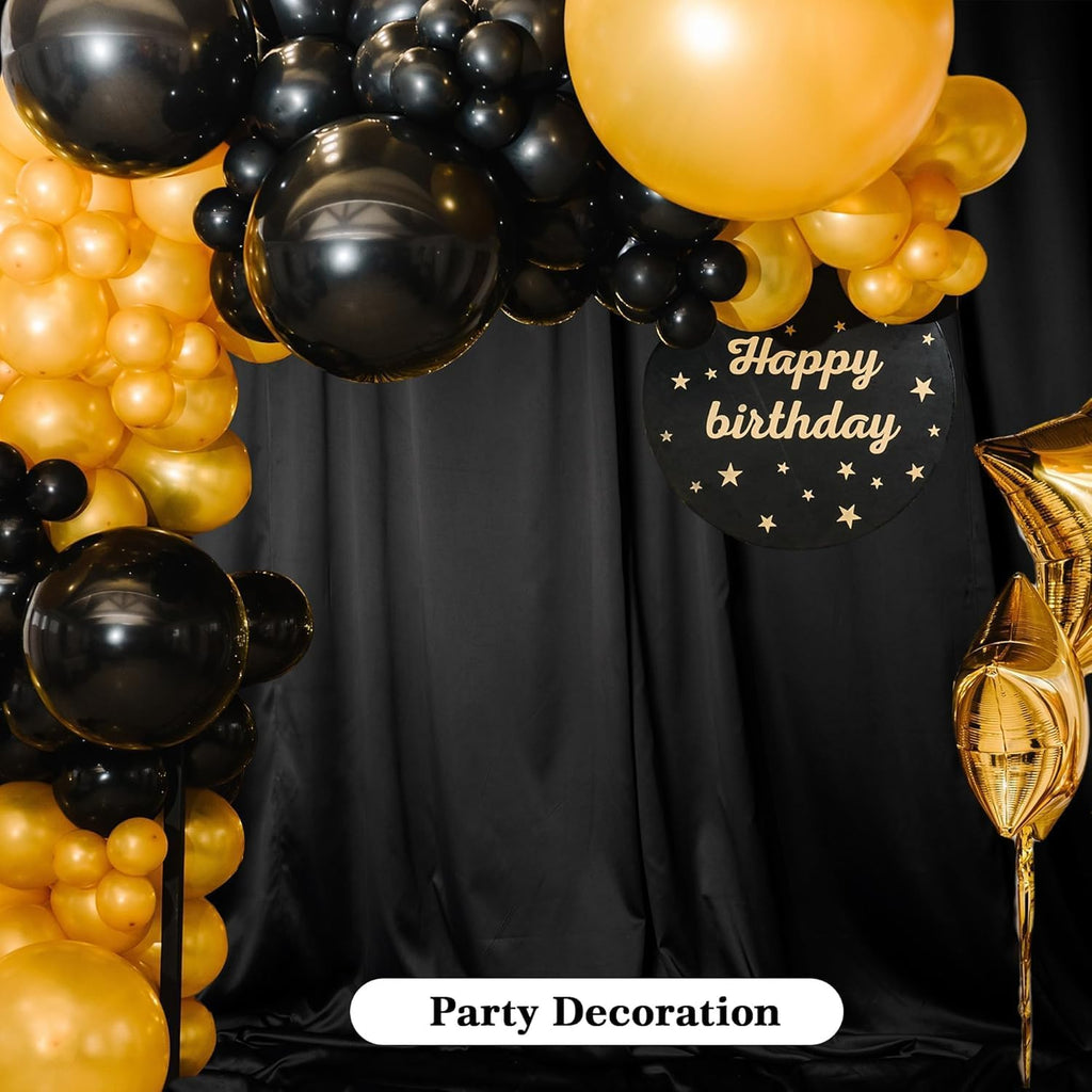 Black Backdrop 8x12ft – Professional Photography Backdrop for Photoshoots, Studio & Portraits, Wrinkle-Free, Opaque, Machine Washable Polyester, Non-Fading, Reusable for Photo Background