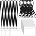 100 Pack Lanyards for ID Badges with Clear Name Tags, Reusable Lanyards Horizontal ID Card Badge Holders Plastic Name Badges for Men Women Kids Business School and Office Supplies (Black)