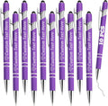 Personalized Pens Bulk 10 with Name Custom Engraving Ballpoint Pens with Stylus Tip Customized Smooth Writing Pens Personalized Gifts for Anniversary Birthday or Graduation(Purlpe,Black Ink)