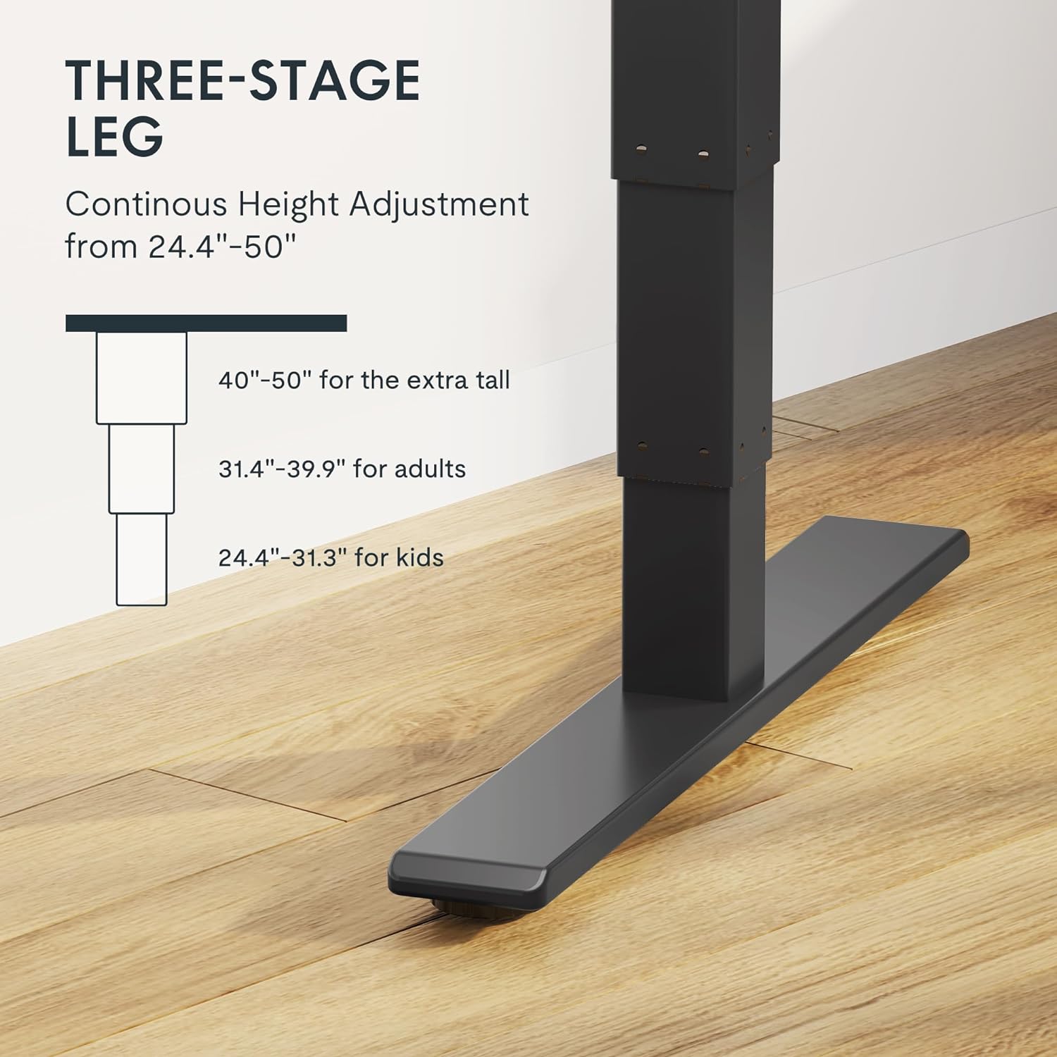 FLEXISPOT E6 MAX Bamboo Dual Motor 3 Stages Standing Desk 60x30 Inch Whole-Piece Board Electric Height Adjustable Stand Up Desk 150KG Load Capacity(Black Frame + Bamboo Curved Desktop)
