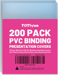 TOTiyea 200 Pack 8 Mil PVC Binding Presentation Covers, Clear Report Covers for Binding,8.5x11 Inches,Letter Size