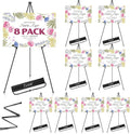 ESRICH 8 Pack Easel Stand for Sign, 63" Easels for Display, Lightweight Metal Easels for Signs Wedding Logos,Arts, Painting,Adjustable Easel Stand with Storage Bag