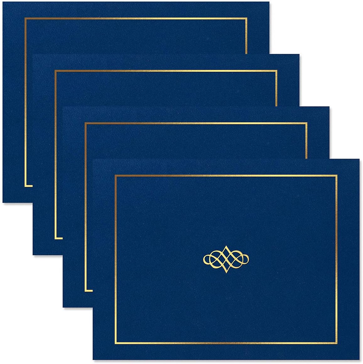 Empire Blue & Gold Award Certificate Collection - Includes 25 Certificate Papers (White/Blue), 25 Heavy Linen Folders (Blue/Gold), 36 Gold Foil Seals, Laser & Inkjet Printer Compatible
