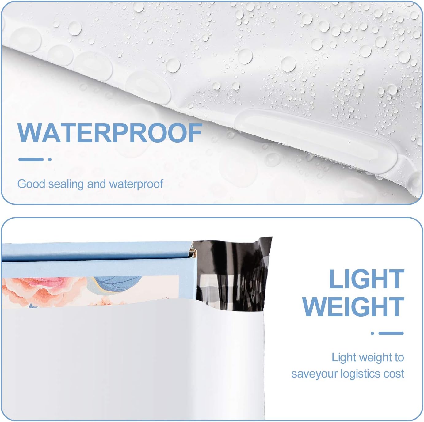 Metronic 100 Pcs 9x12" White Poly Mailer Envelopes Shipping Bags with Self Adhesive, Waterproof and Tear-Proof Postal Bags (White)