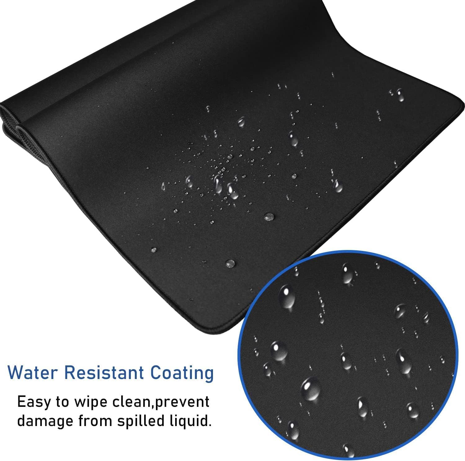 Large Mouse Pad, (31.5X11.8In) Durable Non-Slip Natural Rubber Base Desk Mousepad with Stitched Edges, Waterproof Computer Keyboard Pad Mat for Esports Pros/Gamer/Desktop/Office/Home - Black