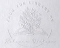 from The Library of | Ex Libris | Floral Book Stamp | Personalized Book Embosser | Custom Library Stamp | Monogram Self-Inking Wood Handle Stamper (2")