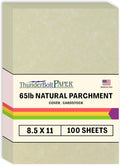 100 Natural Parchment 65lb Cover Paper Sheets 8.5X11 Inches Cardstock Weight Colored Sheets 8.5" X 11" (8.5X11 Inches) Standard Letter|Flyer Size - Printable Old Parchment Semblance