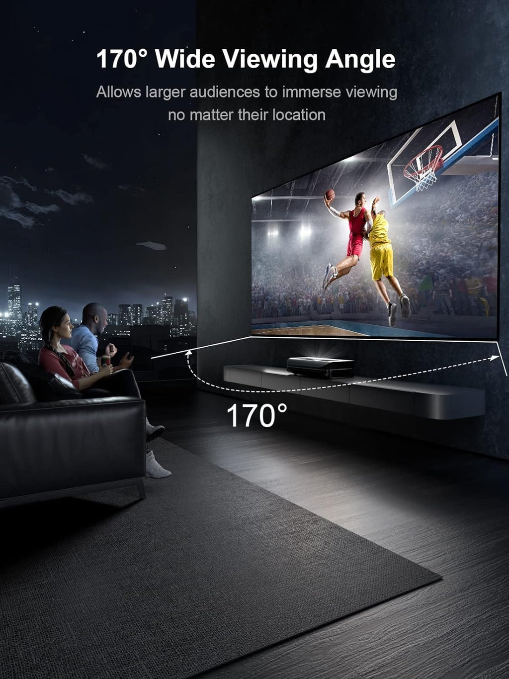 AWOL VISION 180-inch Projector Screen Fixed Frame, 1.3 dB Peak Gain, The Perfect Combo with LTV-2500, 80% Picture Quality Improved, 4K / 8K Ultra HD, Active 3D Wall Mount Projector Screen, MW-180