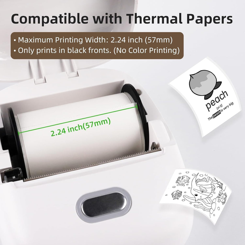 ORGSTA S002 Sticker Printer - Mini Printer Portable Thermal Sticker Maker, Bluetooth Print Pod Inkless Label Maker for Photos, Journal, Receipts, DIY Creation