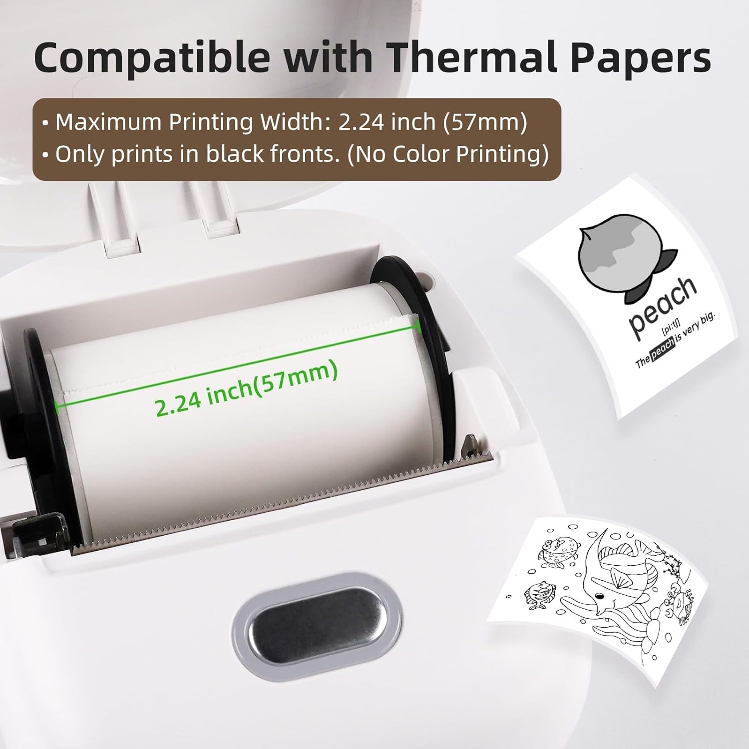 ORGSTA S002 Sticker Printer - Mini Printer Portable Thermal Sticker Maker, Bluetooth Print Pod Inkless Label Maker for Photos, Journal, Receipts, DIY Creation