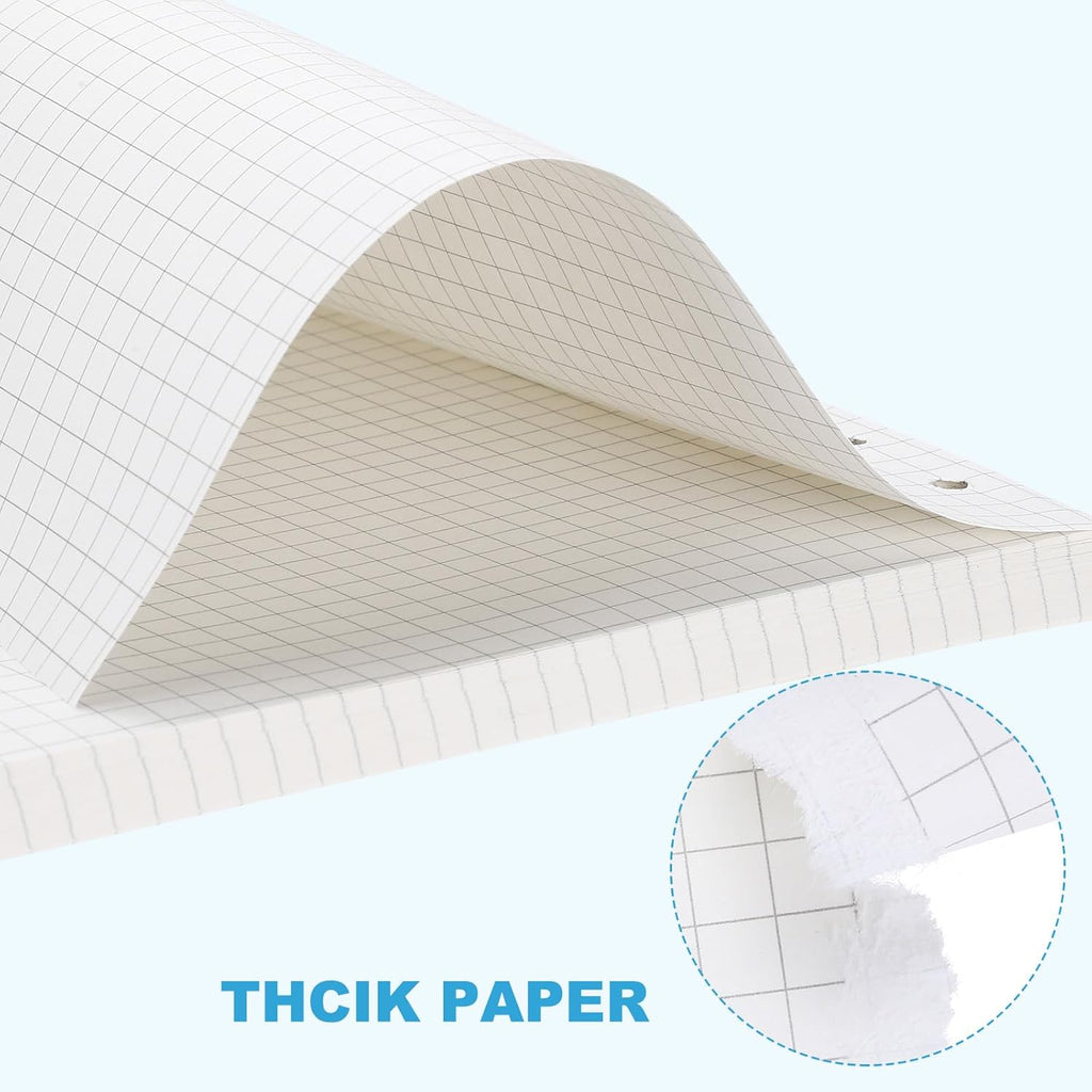 PATIKIL Grid Refill Paper 6-Ring Binder Loose Leaf Planner Filler Paper Planner Inserts, 160 Sheets/320 Pages, Lined