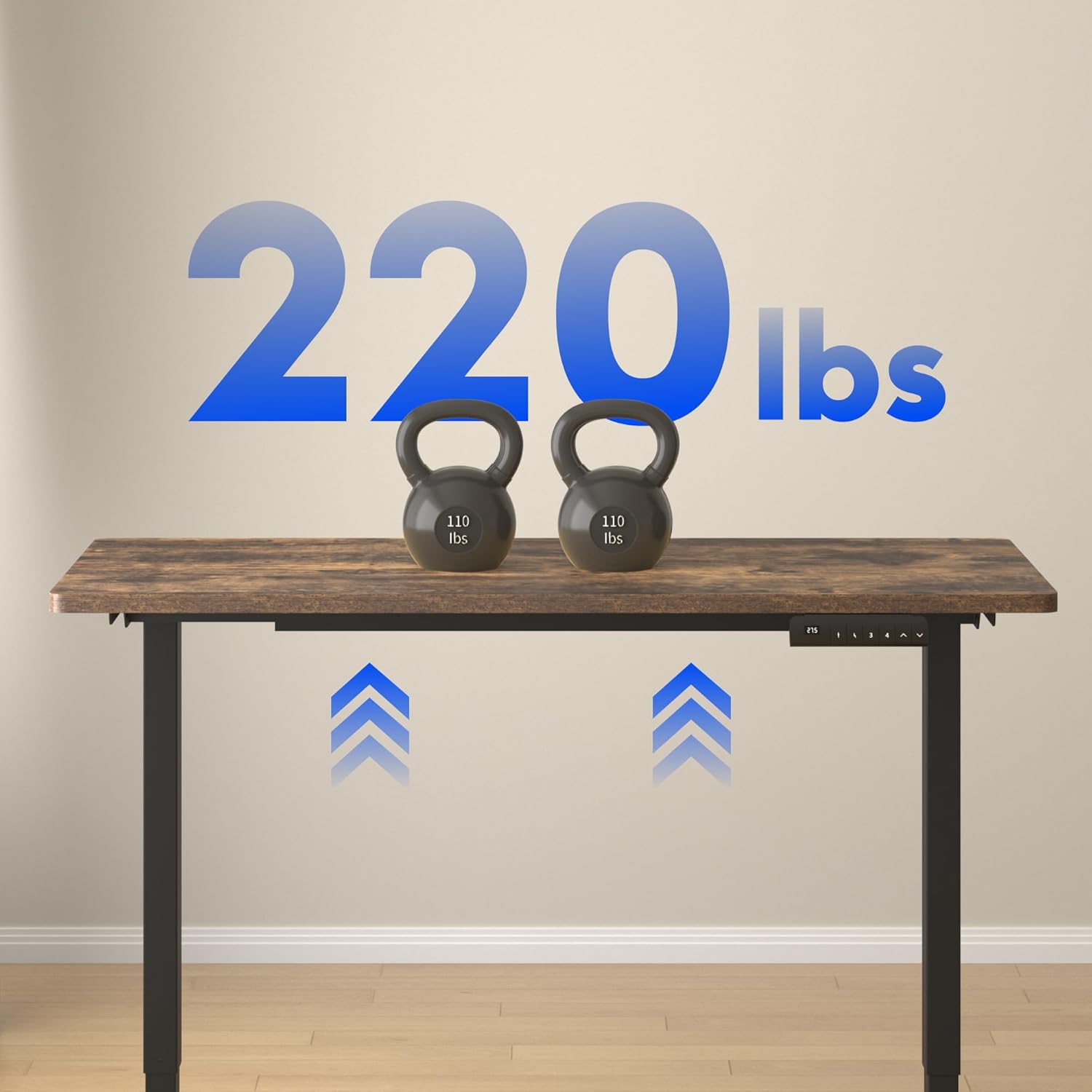FLEXISPOT E3 Dual Motor Electric Standing Desk 48x30 Inch Whole-Piece Board Height Adjustable Electric Sit Stand Desk (Black Frame + Special Walnut Desktop, 2 Packages)