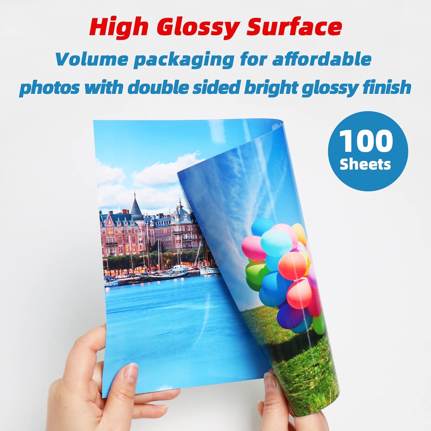 Uinkit 100 sheets Brochure Paper Glossy Double Sided 8.5x11 Inkjet 37lb 140gsm Dye ink Thin Photo Picture Flyer Calendar Magazine CD Cover letter
