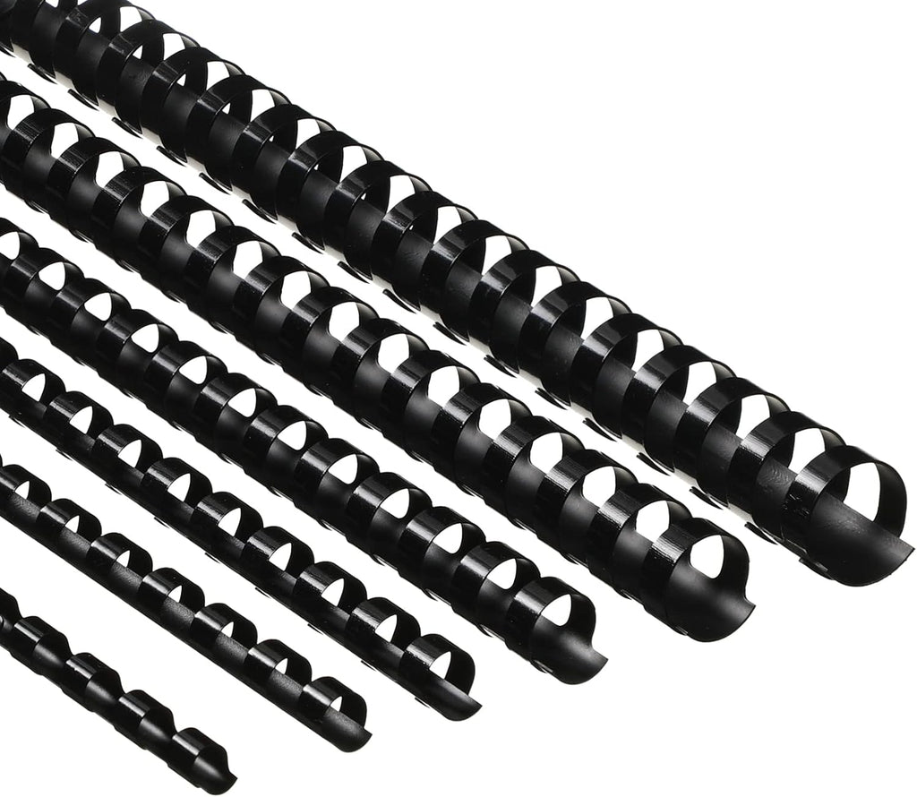 Yunsailing 150 Pack Plastic Binding Combs Plastic Binder Comb Ring 19 Ring Binding Spines Letter Size Spiral coils for Notebook Calendar(1/4 5/16 3/8 1/2 5/8 3/4 in,Black)