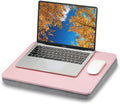 Lap Desk with Pillow Cushion, Portable Laptop Bed Desk, Fits up to 15.6 inch Laptop, Lap Stand for Bed & Couch & Carpet, Book Tablet/Drawing Board - Pink