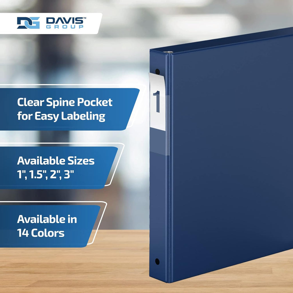 Premium Economy 6-Pack 3-Ring Binders for School or Office, Round-Ring Binders, 1 Inch, Royal Blue