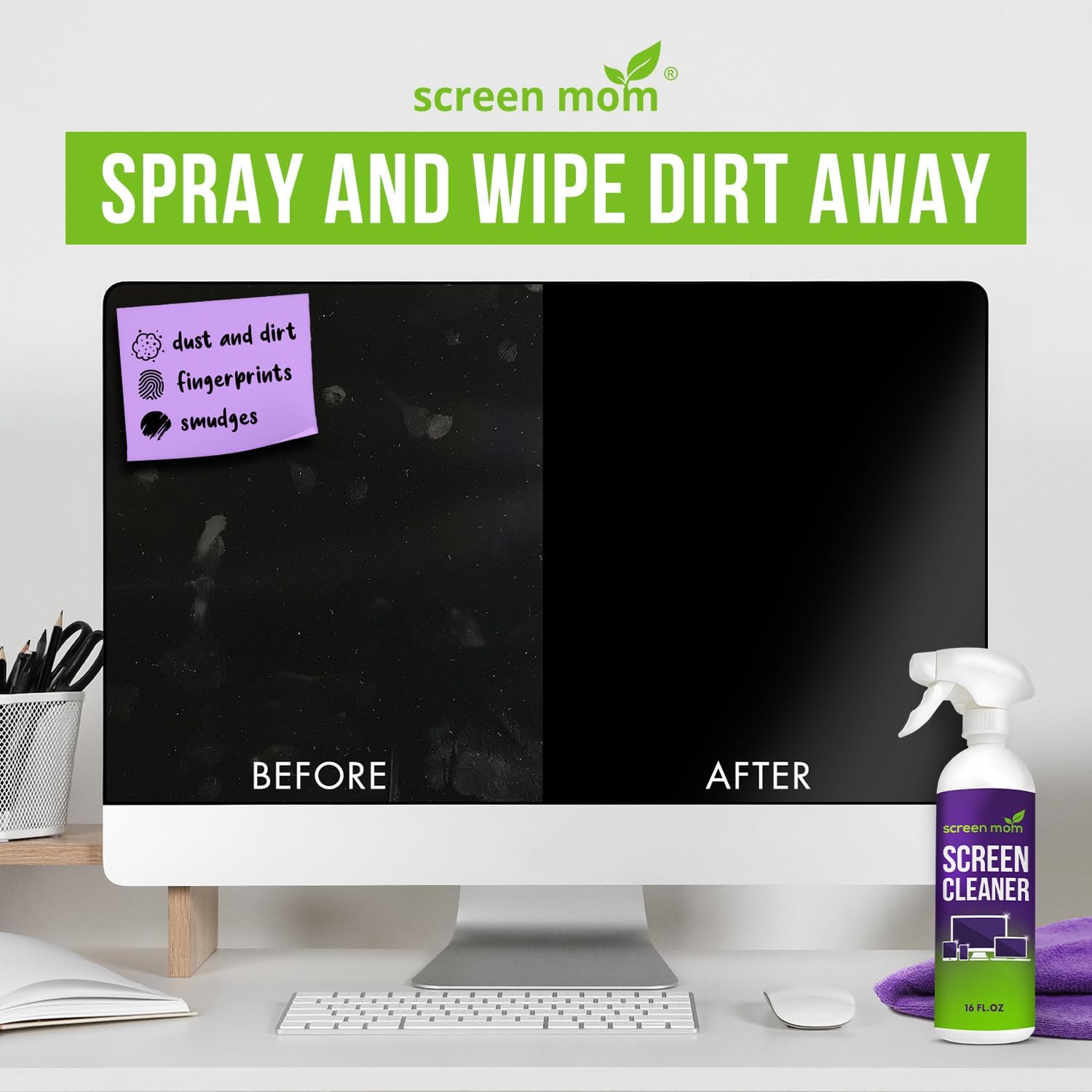 Screen Mom Screen Cleaner Refill with Dispensing Tap, 1-Gallon for Screen Cleaner Spray and Wipe for TV, Computer, Phone, iPad, Car Screen Cleaning Kit Electronic Cleaner Spray