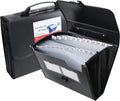 Expanding Accordion File Folder with Labels, 26 Pocket Document Organizer, Letter A4 Size, 1 Pack (Black)