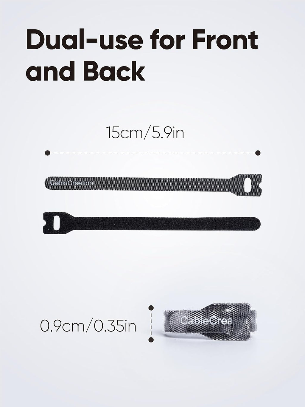 CableCreation 100PCS Fastening Cable Ties Reusable, Premium 6-Inch Adjustable Cord Ties, Nylon Cable Management Straps Hook Loop Cord Organizer Wire Ties Reusable Black