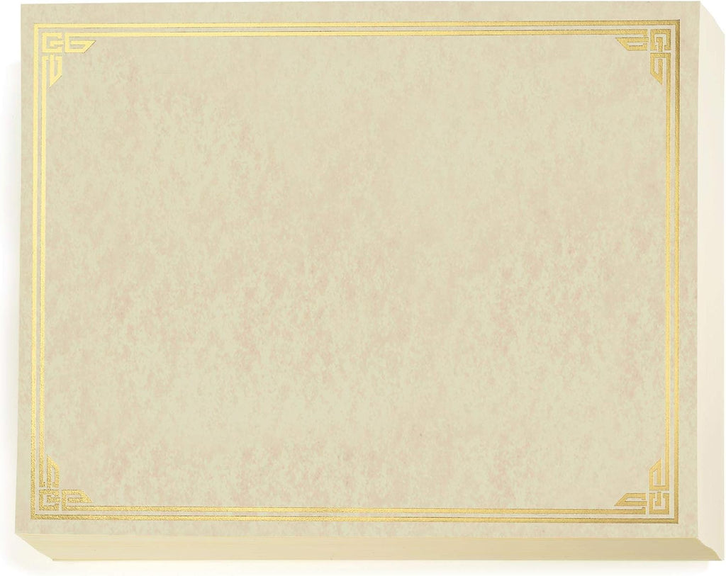 PaperDirect Gold Foil on Aged Parchment Classic Parchment Specialty Certificates, 8½ x 11, 50 Count, Certificates and Awards Paper, for School, Work, Diplomas & Award Certificates