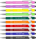 10 Pcs Inspirational Pens Bulk - Motivational Ink Ballpoint Pen with Quotes Stylus Tip Nurse Gifts for School Coworkers Office Supplies Black Ink