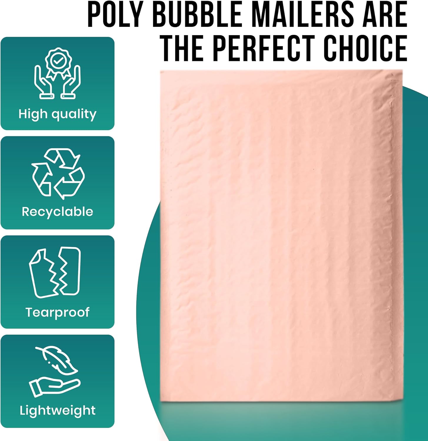 Levex - #0 6" x 10" [10 Pack] Light Pink Poly Bubble Mailers, Padded Envelope Mailers, Packing Envelope & Mailing Bags for Shipping