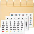 25 Manila Index Card Box Dividers - 3x5" with Tabs & 108 Stickers, Monthly & Recipe Guides, Greeting Card Dividers