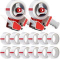 2 Pack Packing Tape Dispenser Gun with 12 Roll 2 Inch Packing Tape Gun 2.7 Mil Heavy Duty for Storing, Shipping, Moving, Carton and Box Sealing