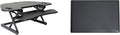 Rocelco 46" Height Adjustable Corner Standing Desk Converter with Anti Fatigue Mat BUNDLE, Quick Sit Standup Dual Monitor Riser, Computer Workstation-Keyboard Tray, (R CADRB-46-MAFM), Black