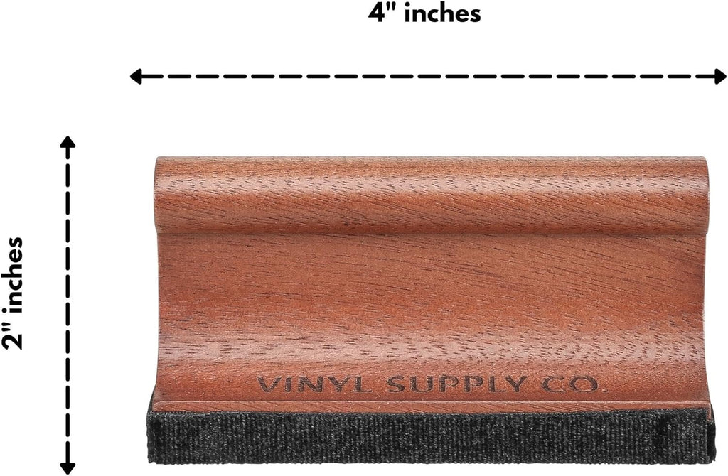 Velvet Brush Pad by Vinyl Supply Co. - 100% All-Natural Wood Vinyl Care Kit - Goat Hair Vinyl Record Brush, Velvet Brush Pad, & Stylus Brush Cleaner (Velvet Brush Pad)