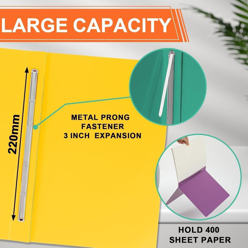 gisgfim 12 Pcs 8.5 X 11'' Pressboard Report Cover 3" Capacity Prong Clip Report Cover Metal Prong Fastener with Compressor Letter Size Presentation Report Folder for Bind Proposal Document