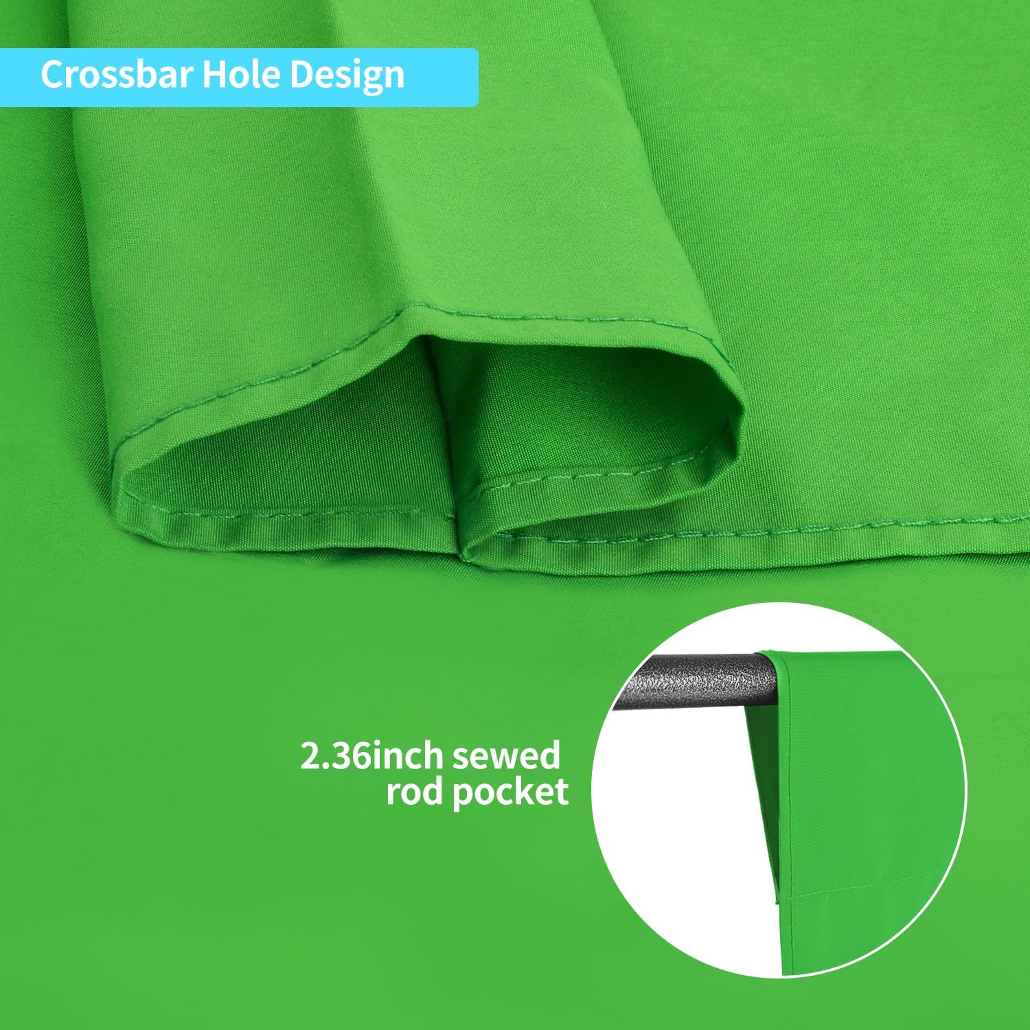 Green Polyester Background - 6.5 x 10FT Professional High Density Green Screen Backdrop for Party Photography and Video Studio