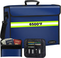 6500°F Large Fireproof Document Organizer with Lock,Upgraded 10 Layers Heat Insulated＆Waterproof Zipper,Removable Folder Layers/Wallet,Portable Home Travel Storage for Documents(16.5x12.4x5.5 inches)