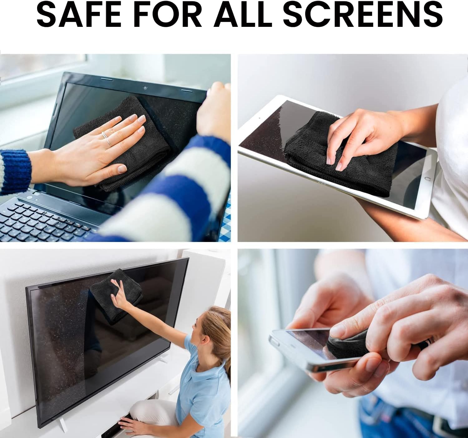 EVEO® Screen Cleaner Spray Kit (Streak-Free) TV Screen Cleaner for Smart TV, LCD, LED, OLED | Computer Screen Cleaner Spray and Wipe Microfiber Cloth - TV, Monitor, Laptop, iPad, Car - 6.7oz 2 Pack