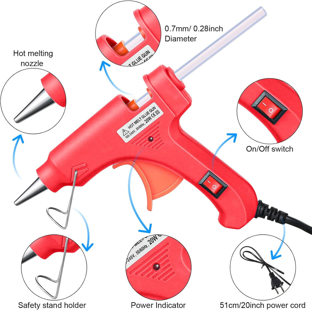 Zhengmy 16 Pcs Mini Hot Glue Gun with 40 Sticks Crafts Hot Glue Guns High Temp Repairs Kit for School DIY Arts Class Projects Office Home Quick Repairs