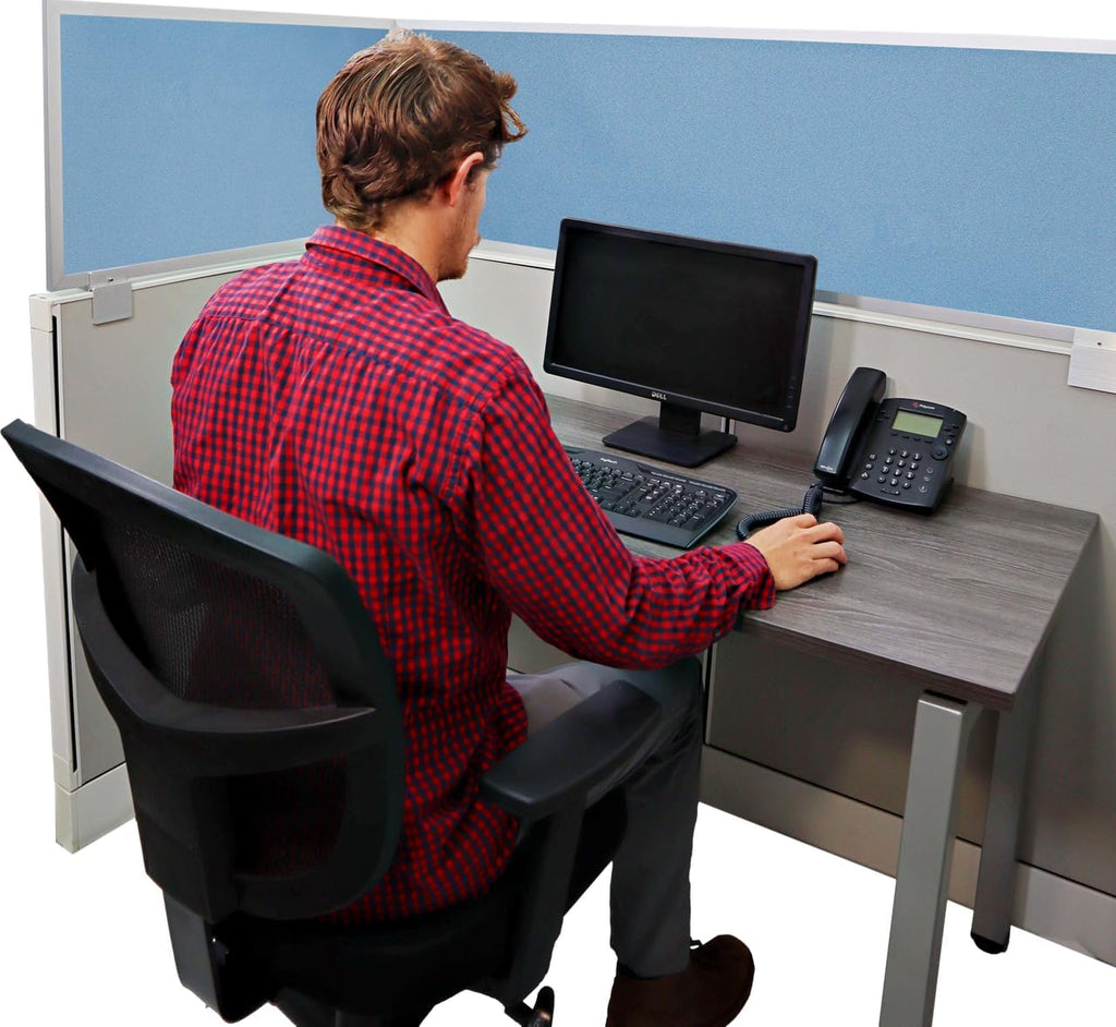 OBEX Acoustical Cubicle Privacy Screen Extender Desk Panel & Office Divider, Add Separation & Block Noise, 12" x 72", Twilight