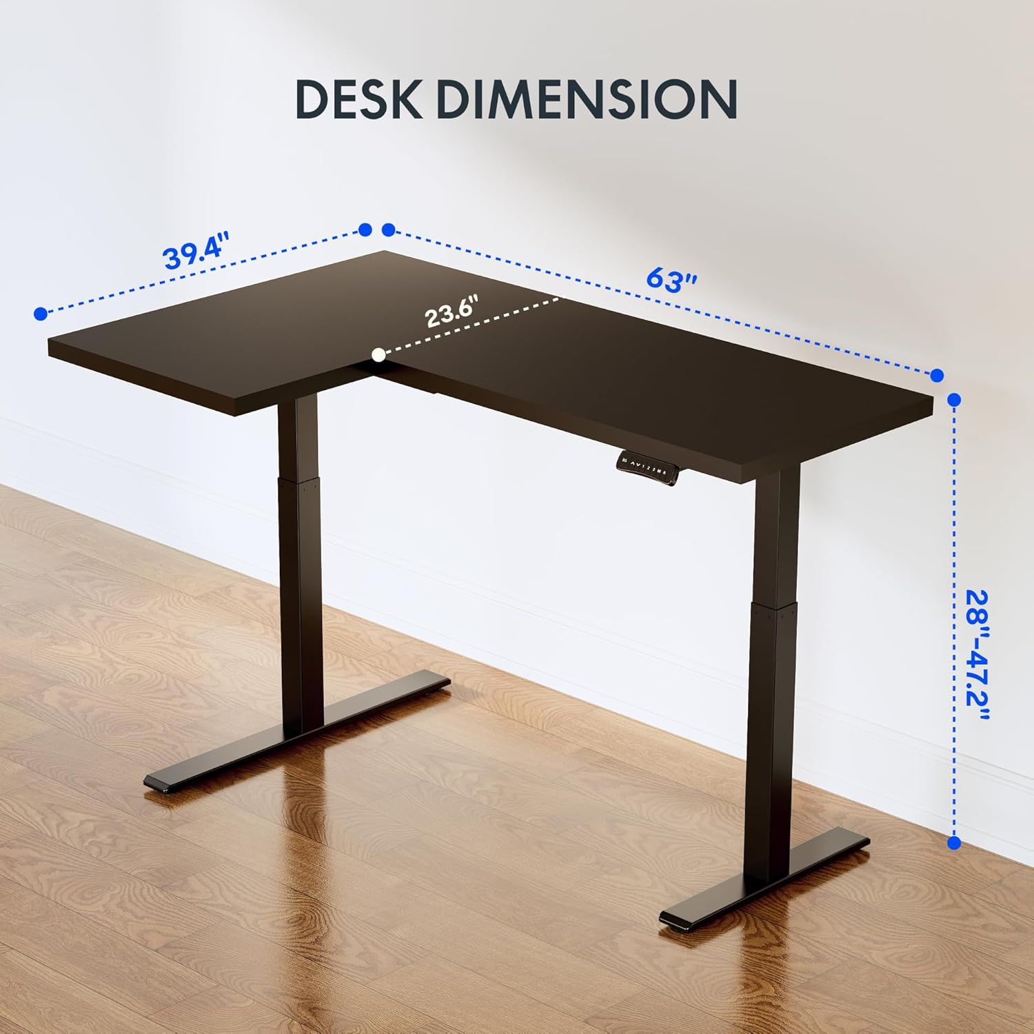FLEXISPOT Pro Corner Desk Dual Motor L Shaped Computer Electric Standing Desk Sit Stand Up Desk Height Adjustable Desk Home Office Table with Splice Board, 63x40 Black(2 Pakages)