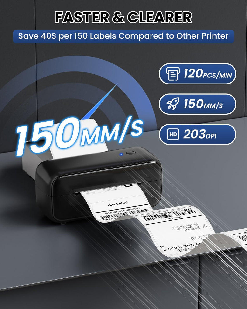 Phomemo Bluetooth Thermal Label Printer - 4x6 Shipping Label Printers for Small Business, Packages, Office, Organization - Thermal Printer Compatible with Amazon, Ebay, Shopify, Etsy, USPS, Fedex, DHL