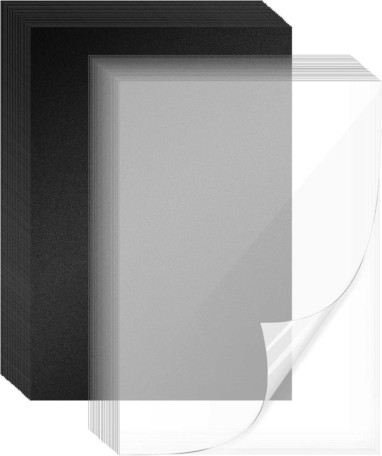 120 Pack Clear Binding Covers and Backs 8.5 X 11 Inches 12 Mil Sand-Textured Polycover, 10 Mil Presentation Binder Covers for Spiral Binding with Clear Front, Letter Size, Square Corners, Un-Punched